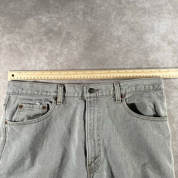 Vintage 90’s Levi’s 550 Faded Grey Denim Tapered Jeans - Picture 7 of 8